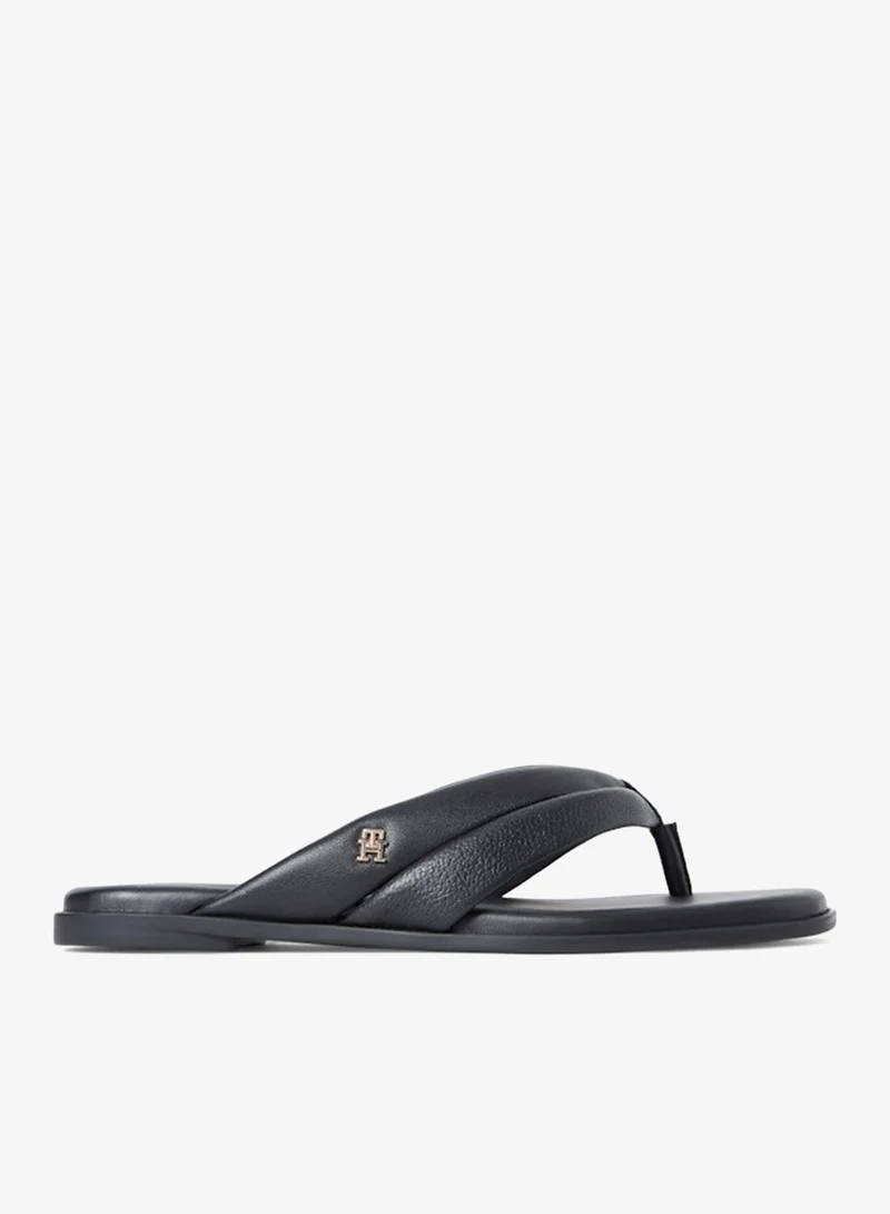 تومي هيلفيغر Leather Toe Post Flat Sandals
